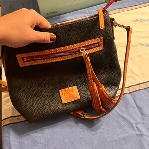 Dooney & Bourke Black and Tan Crossbody Bag